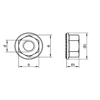 2 - DADO FLANG.Z. SIM.DIN6923-M10-A2