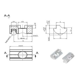 2 - TASSELLO ORIENTABILE -M8-AL+A2