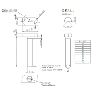 2 - VITE TESTA A MARTELLO 28/15-M10x25-A2